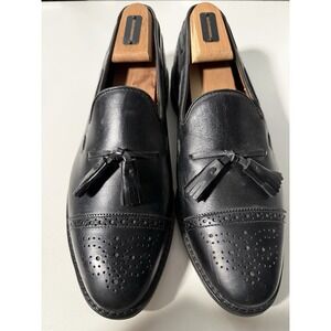Allen Edmonds Shoes Mens 9 Black Leather Jermyn Tassel Loafers Cap Toe Dress